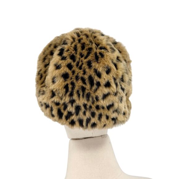 San Diego Hat Company Brown Black Leopard Faux Fur Winter Cloche Hat main image 5